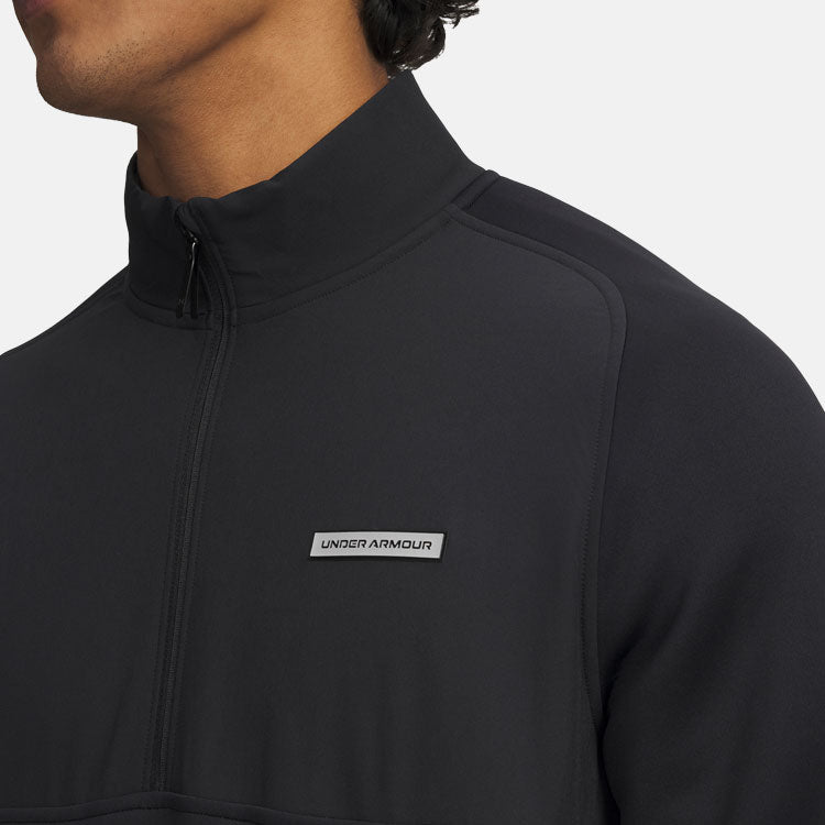  Under Armour Drive Pro Hybrid 1/2 Zip Golf Sweater (Black) Brushed Interior For Extra Warmth