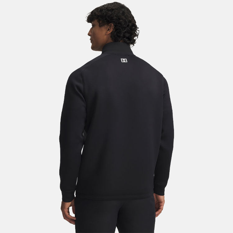  Under Armour Drive Pro Hybrid 1/2 Zip Golf Sweater (Black) Brushed Interior For Extra Warmth