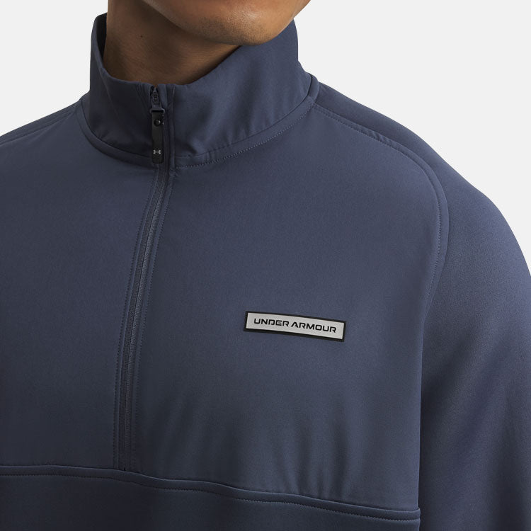  Under Armour Drive Pro Hybrid 1/2 Zip Golf Sweater (Downpour Grey/Black) Brushed Interior For Extra Warmth