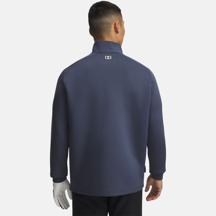  Under Armour Drive Pro Hybrid 1/2 Zip Golf Sweater (Downpour Grey/Black) Brushed Interior For Extra Warmth