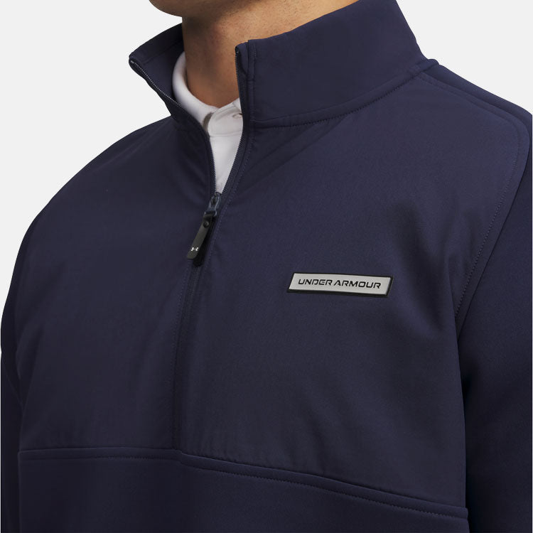  Under Armour Drive Pro Hybrid 1/2 Zip Golf Sweater (Midnight Navy) Brushed Interior For Extra Warmth
