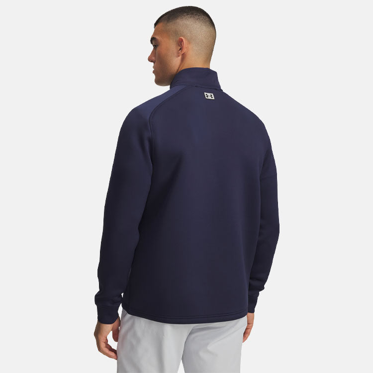 Under Armour Drive Pro Hybrid 1/2 Zip Golf Sweater (Midnight Navy) Brushed Interior For Extra Warmth