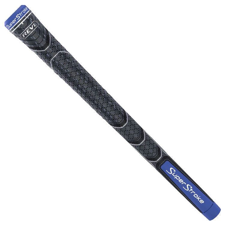  SuperStroke Standard REVL Element HC Golf Grip (Grey/Blue) All Weather Traction With Responsive Feel