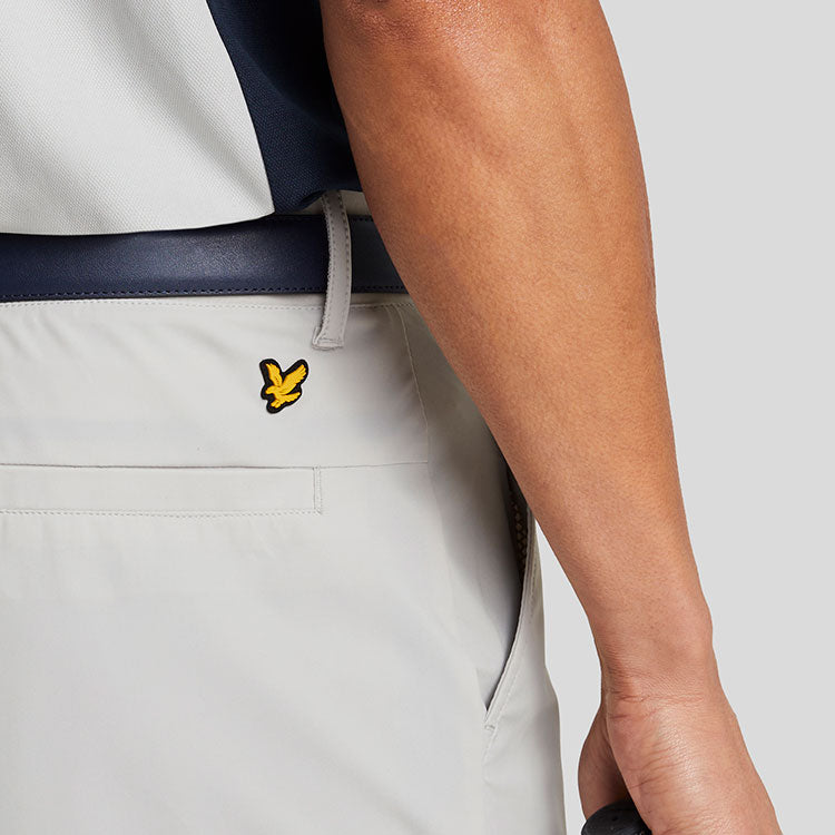 Lyle & Scott AirLight Tech Golf Shorts (Pebble) Moisture-Wicking With Iconic Gold Eagle