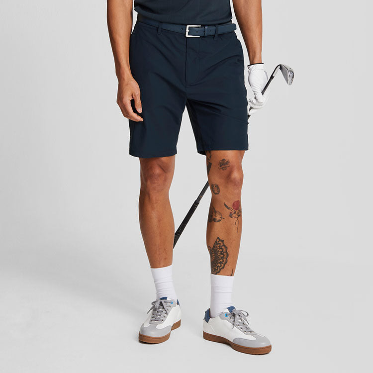  Lyle & Scott AirLight Tech Golf Shorts (Dark Navy) Moisture-Wicking With Iconic Gold Eagle