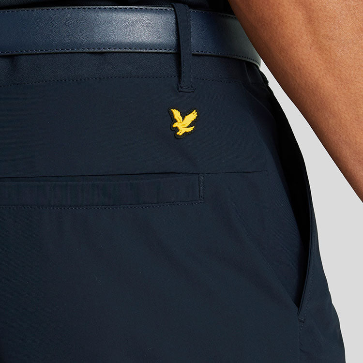  Lyle & Scott AirLight Tech Golf Shorts (Dark Navy) Moisture-Wicking With Iconic Gold Eagle