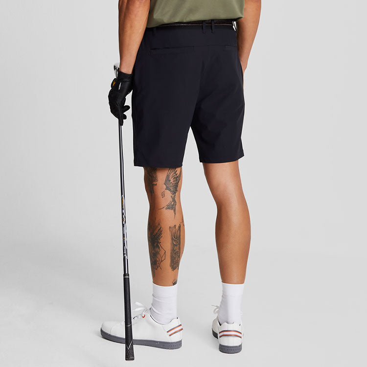  Lyle & Scott AirLight Tech Golf Shorts (Jet Black) Moisture-Wicking With Iconic Gold Eagle