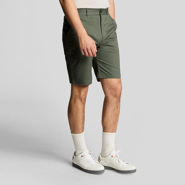  Lyle & Scott Course Stretch Chino Golf Shorts (Cactus Green) Stretch Construction With Iconic Gold Eagle