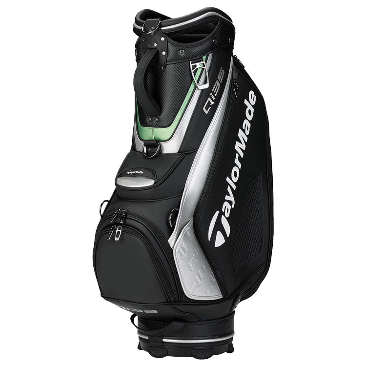  TaylorMade Golf Tour Staff Bag (Black/Silver/Green) Tour Branded With Premium Construction