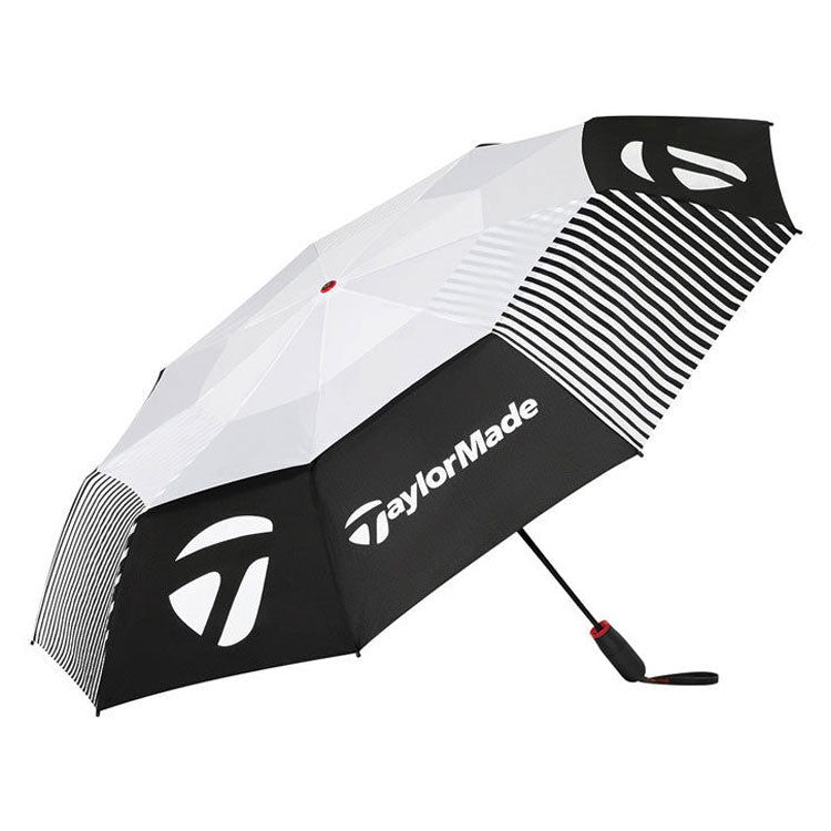  TaylorMade Compact Auto 54 Inch Golf Umbrella (Black/White/Red) Auto Opening Compact Design With Vented Canopy