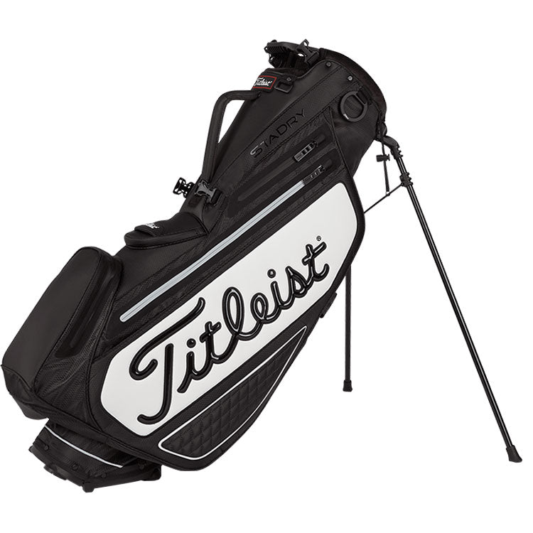  Titleist Tour Series Premium StaDry Golf Stand Bag (Black/White) Ultra Lightweight For Maximum Comfort