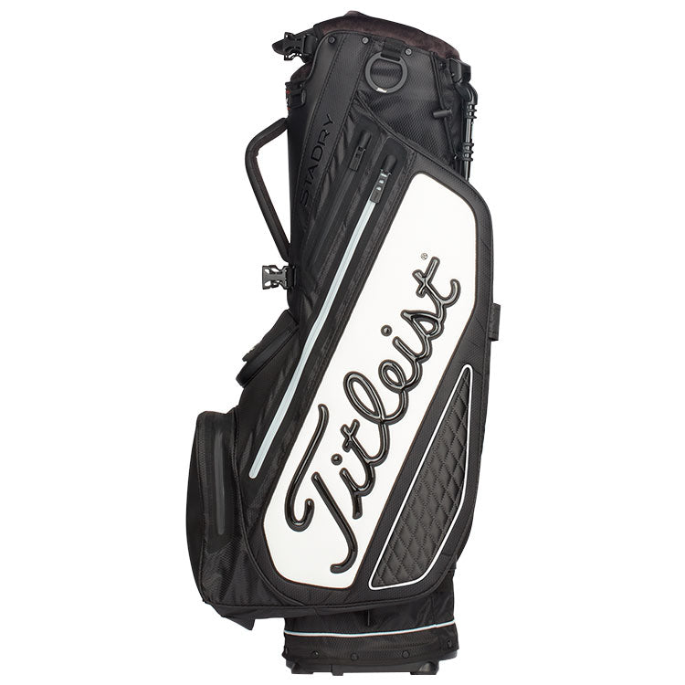  Titleist Tour Series Premium StaDry Golf Stand Bag (Black/White) Ultra Lightweight For Maximum Comfort