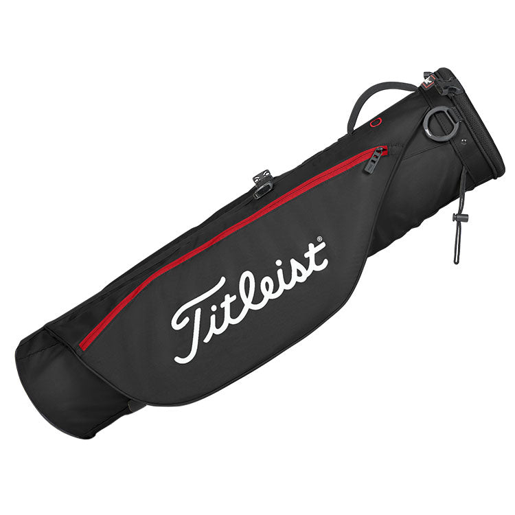  Titleist Carry Golf Pencil Bag (Black/Black/Red) Lightweight Design Ideal For A Quick 9 Holes