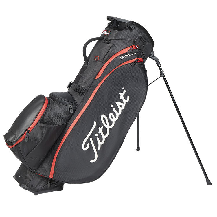  Titleist Players 5 StaDry Golf Stand Bag (Black/Black/Red) Enhanced Organisation With More Features