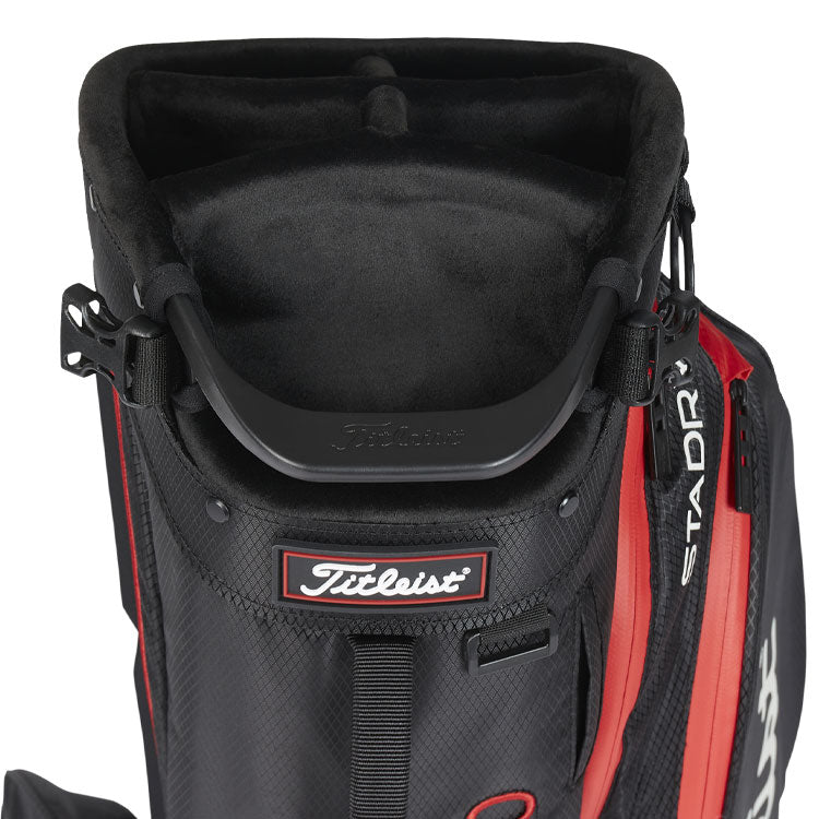  Titleist Players 5 StaDry Golf Stand Bag (Black/Black/Red) Enhanced Organisation With More Features