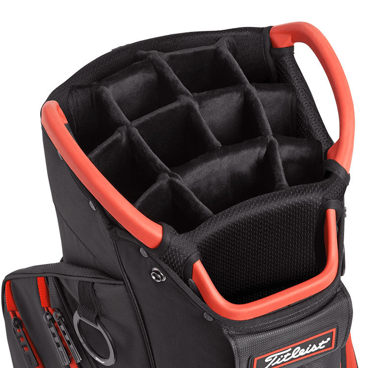  Titleist Cart 14 Lightweight Golf Cart Bag (Black/Black/Red) Lightweight Design With Improved Features