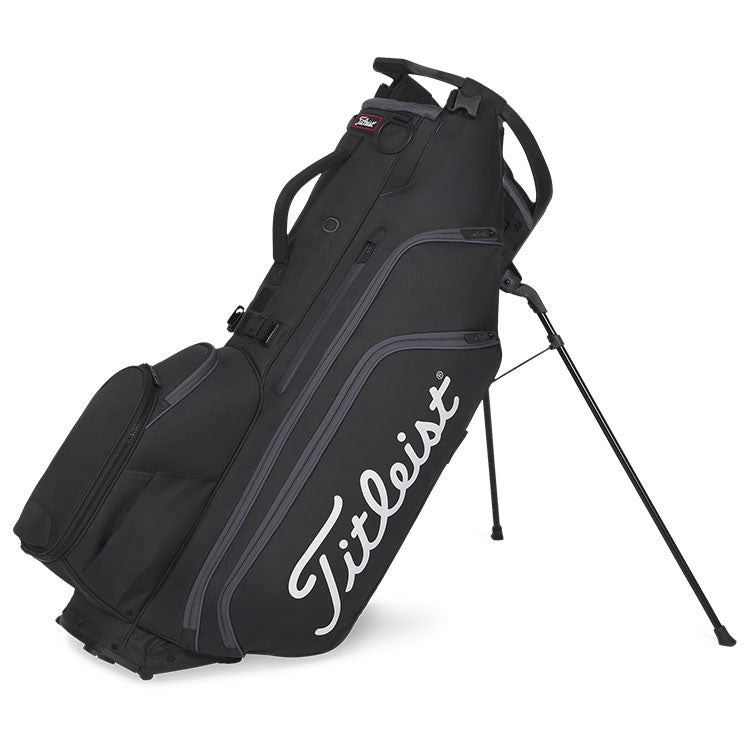  Titleist Hybrid 14 Golf Stand Bag (Black/Graphite) 14 Way Divider With Trolley Friendly Base