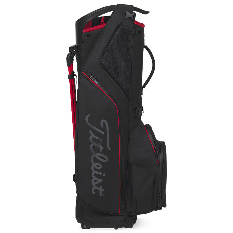  Titleist Hybrid 14 StaDry Golf Stand Bag (Black/Black/Red) Fully Waterproof With Trolley Friendly Base