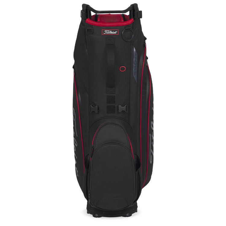 Titleist Hybrid 14 StaDry Golf Stand Bag (Black/Black/Red) Fully Waterproof With Trolley Friendly Base