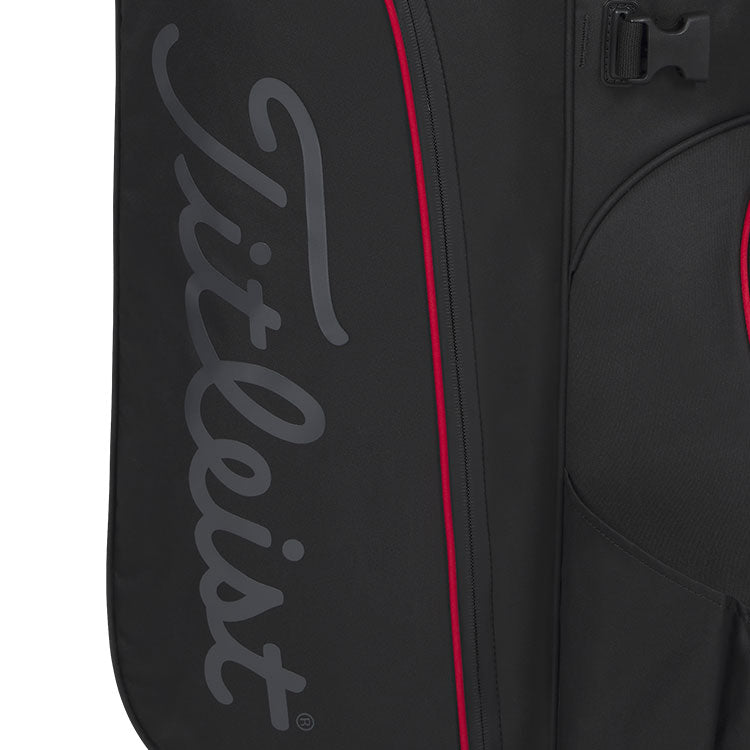  Titleist Hybrid 14 StaDry Golf Stand Bag (Black/Black/Red) Fully Waterproof With Trolley Friendly Base