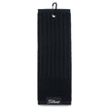  Titleist Players Tri-Fold Golf Towel(Black) Compact Design With Woven Ribbed Pattern