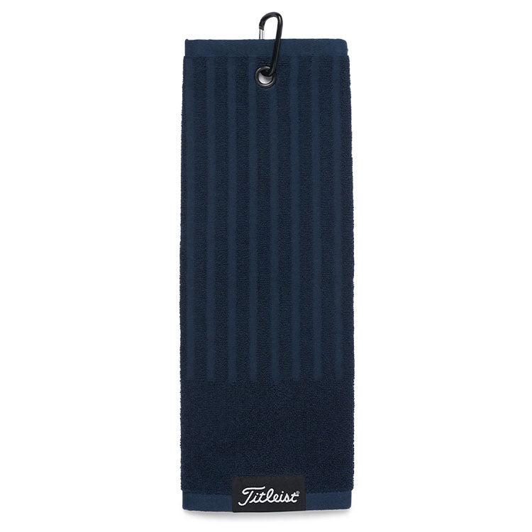  Titleist Players Tri-Fold Golf Towel(Navy) Compact Design With Woven Ribbed Pattern