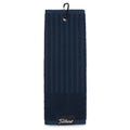  Titleist Players Tri-Fold Golf Towel(Navy) Compact Design With Woven Ribbed Pattern