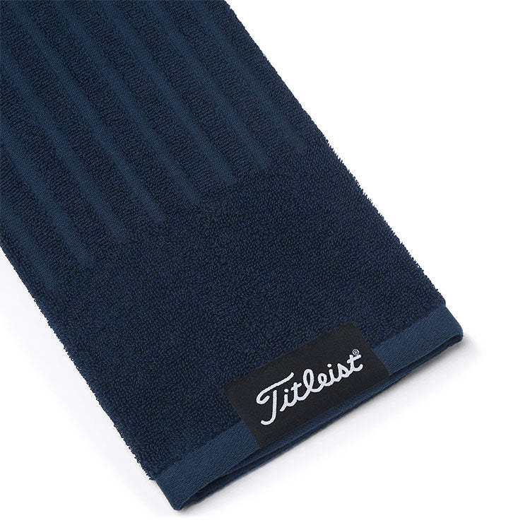  Titleist Players Tri-Fold Golf Towel(Navy) Compact Design With Woven Ribbed Pattern