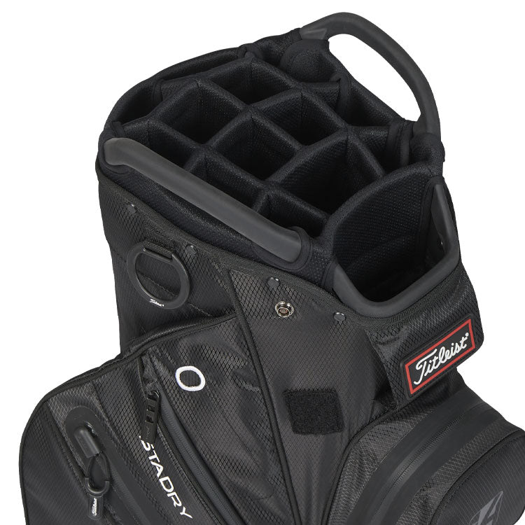  Titleist StaDry 14 Golf Cart Bag (Black) Fully Waterproof With Maximum Storage