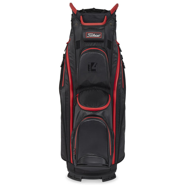  Titleist StaDry 14 Golf Cart Bag (Black/Black/Red) Fully Waterproof With Maximum Storage