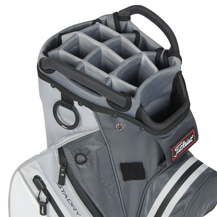  Titleist StaDry 14 Golf Cart Bag (Charcoal/Grey/White) Fully Waterproof With Maximum Storage