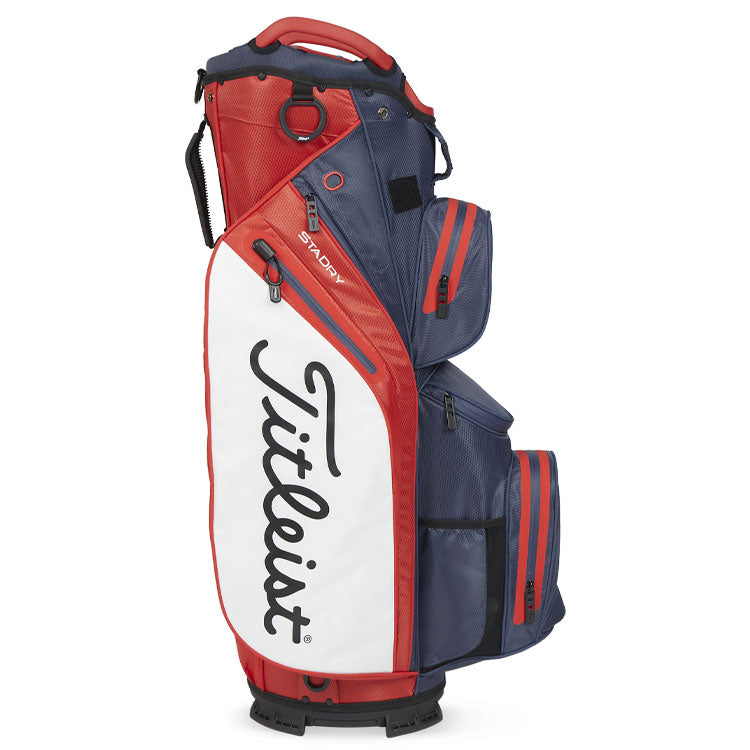  Titleist StaDry 14 Golf Cart Bag (Navy/Red/White) Fully Waterproof With Maximum Storage