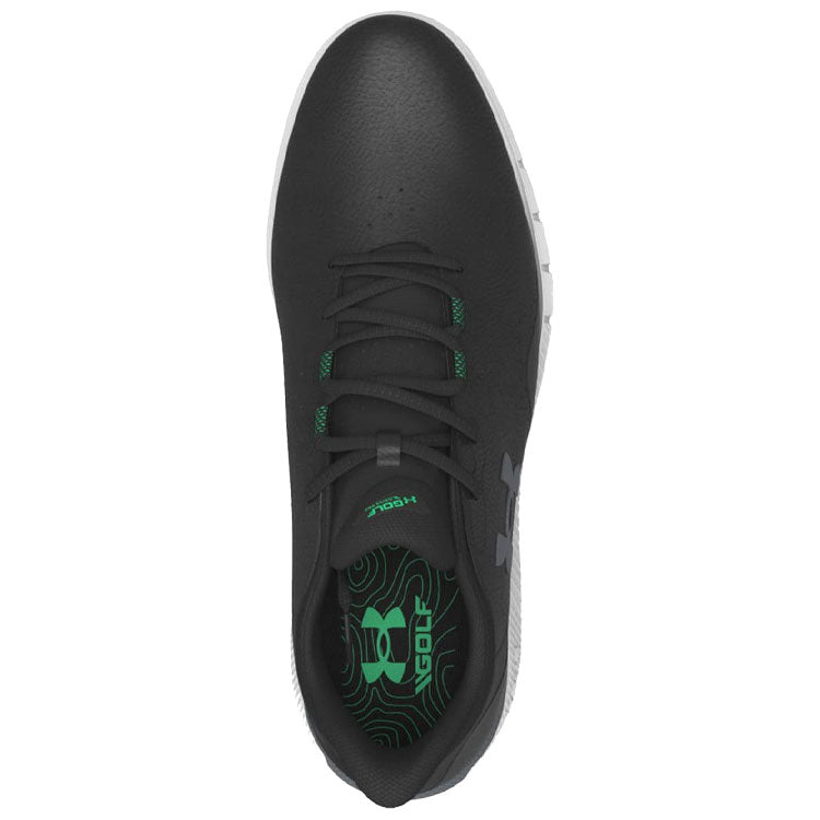  Under Armour Drive Fade SL Golf Shoes (Black/Black/Titan Gray) HOVR Cushioning With Spikeless Versatility
