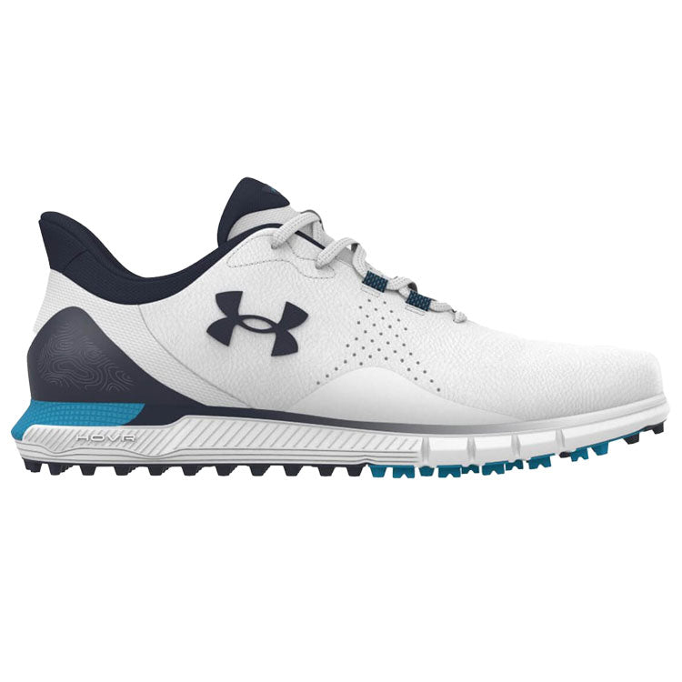  Under Armour Drive Fade SL Golf Shoes (White/Capri/Midnight Navy) HOVR Cushioning With Spikeless Versatility
