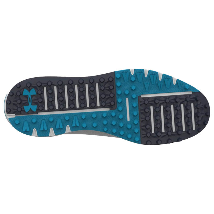  Under Armour Drive Fade SL Golf Shoes (White/Capri/Midnight Navy) HOVR Cushioning With Spikeless Versatility