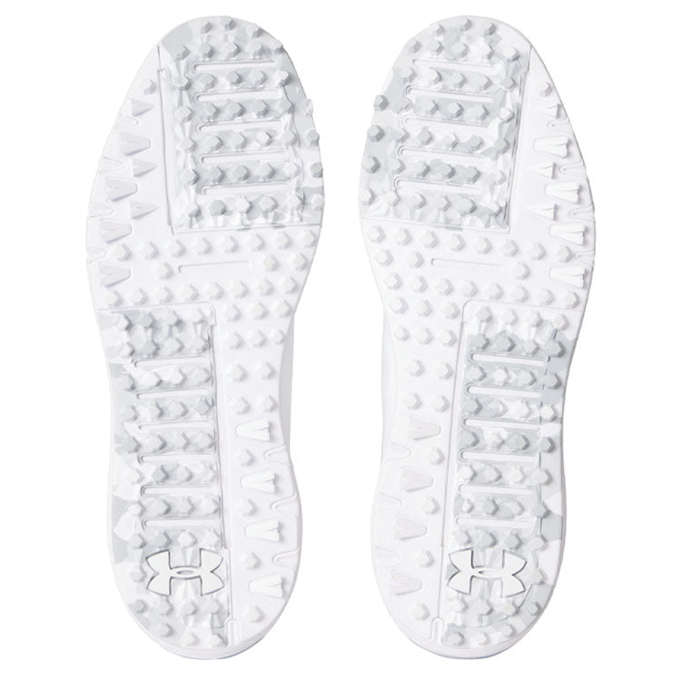  Under Armour Drive Fade SL Golf Shoes (White/Metallic Silver) HOVR Cushioning With Spikeless Versatility