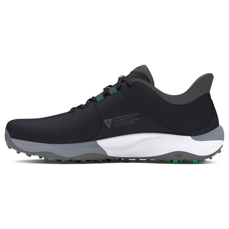  Under Armour Drive Pro SL Golf Shoes (Black/Black/Titan Gray) HOVR Cushioning With S3 Support System