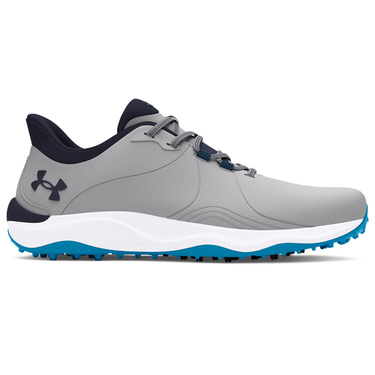  Under Armour Drive Pro SL Golf Shoes (Mod Grey/Capri/Midnight Navy) HOVR Cushioning With S3 Support System