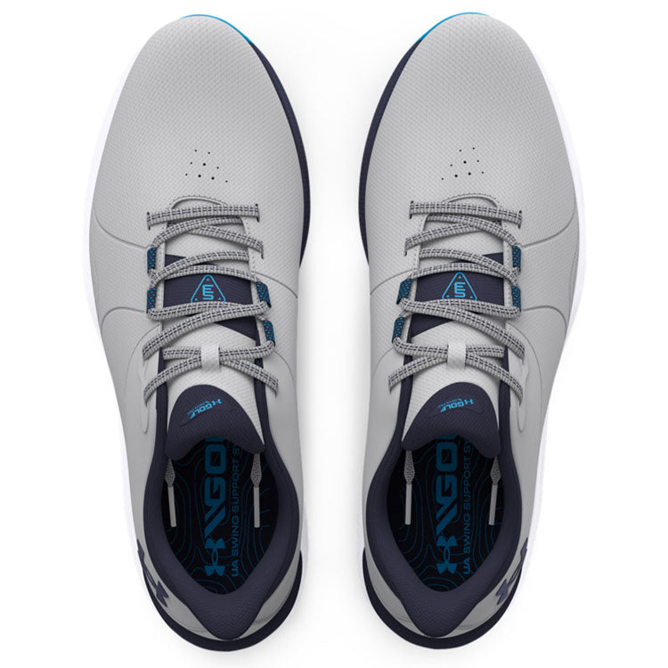  Under Armour Drive Pro SL Golf Shoes (Mod Grey/Capri/Midnight Navy) HOVR Cushioning With S3 Support System