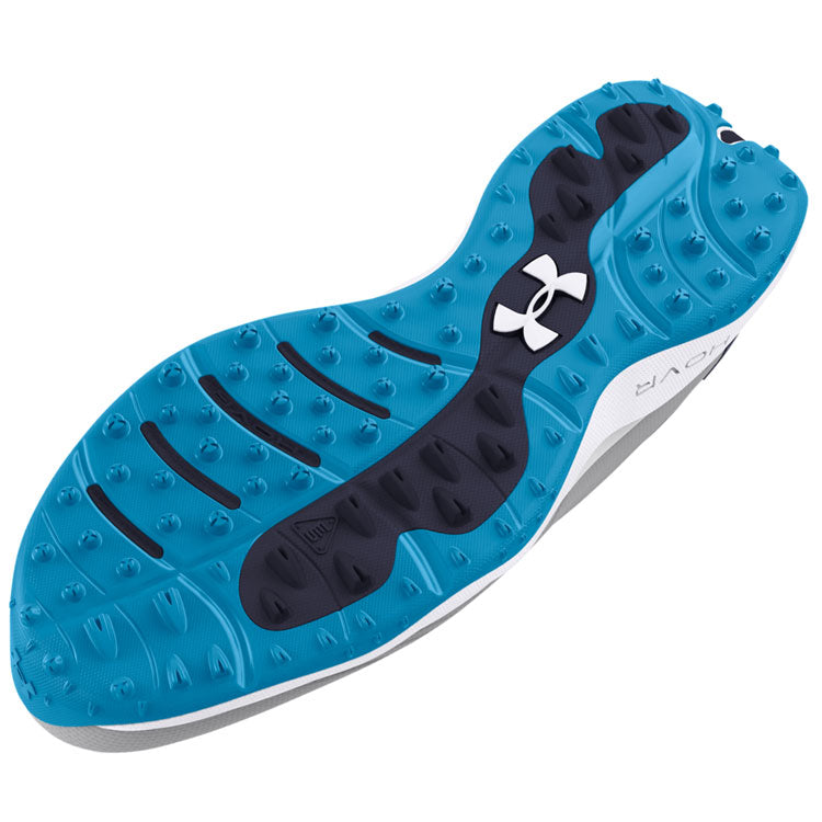  Under Armour Drive Pro SL Golf Shoes (Mod Grey/Capri/Midnight Navy) HOVR Cushioning With S3 Support System