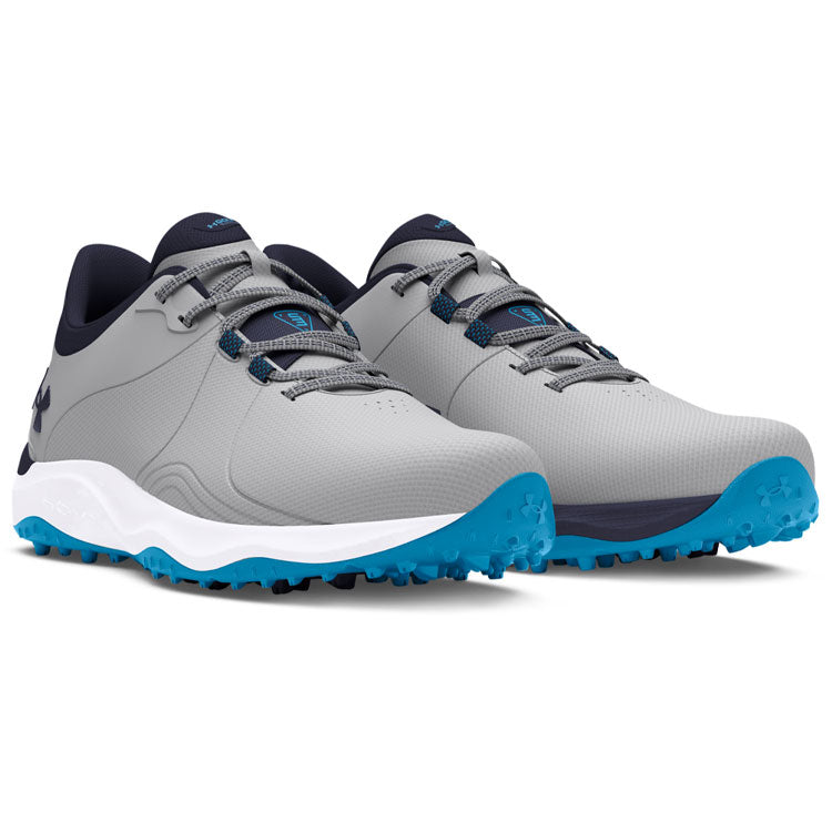  Under Armour Drive Pro SL Golf Shoes (Mod Grey/Capri/Midnight Navy) HOVR Cushioning With S3 Support System