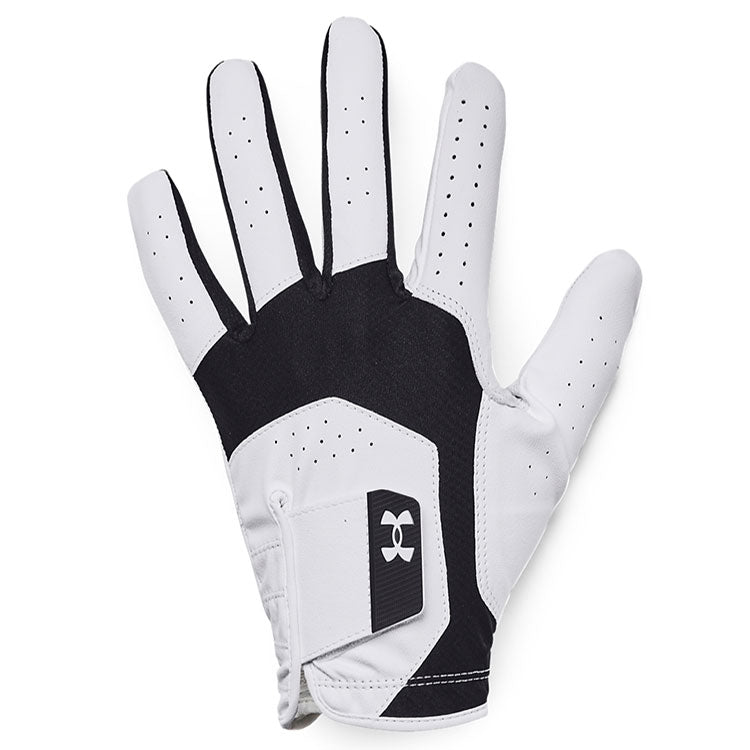  Under Armour Iso-Chill Golf Glove (Black/White/White / Right Handed Golfer) Cooling Design With Ventilated Perforations