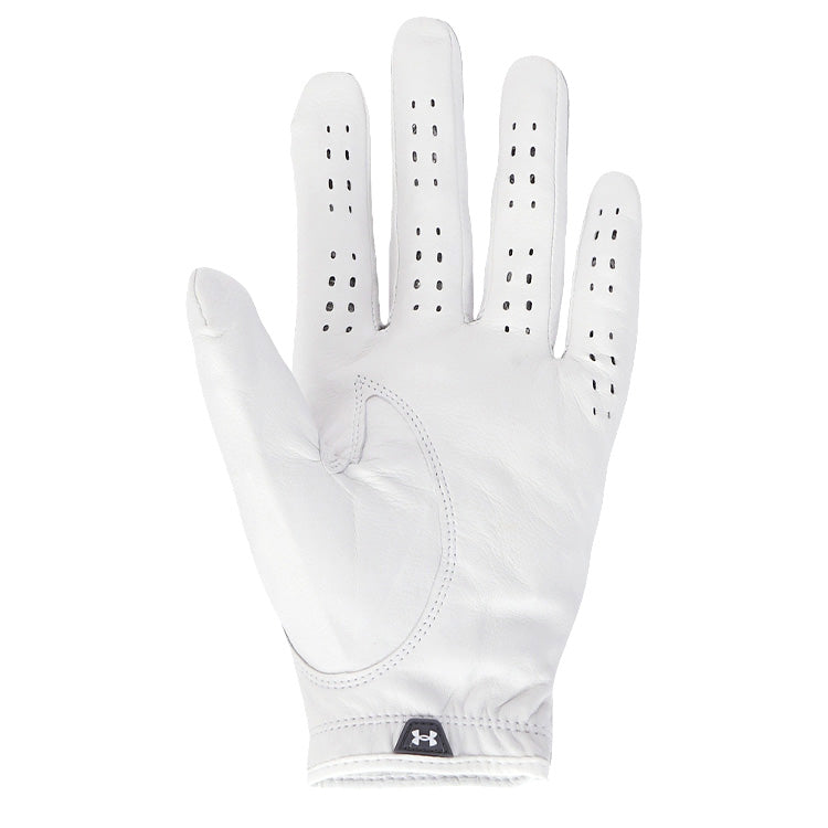  Under Armour Tour Golf Glove (White/Castlerock / Right Handed Golfer) Ventilated Perforations For Breathability