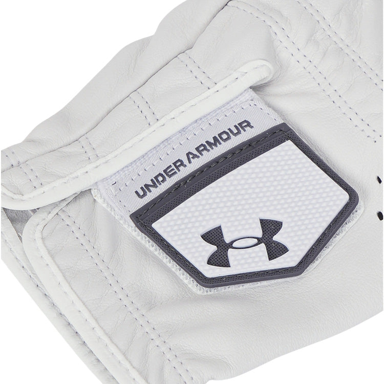  Under Armour Tour Golf Glove (White/Castlerock / Right Handed Golfer) Ventilated Perforations For Breathability