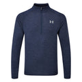  Under Armour Tech 2.0 1/2 Zip Golf Sweater (Academy/Steel) Lightweight Fabric With HeatGear Technology