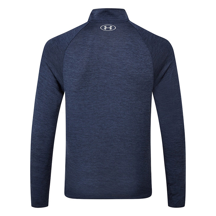  Under Armour Tech 2.0 1/2 Zip Golf Sweater (Academy/Steel) Lightweight Fabric With HeatGear Technology