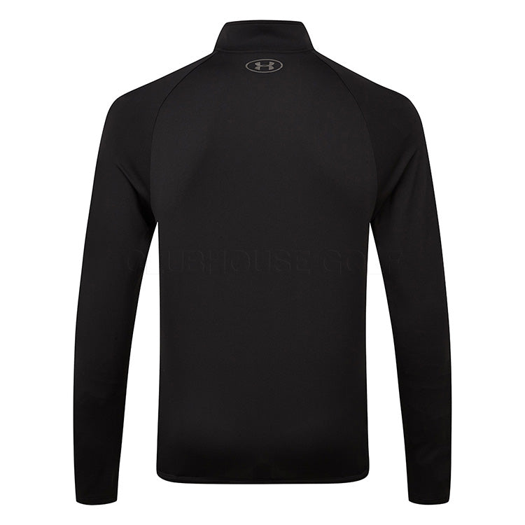  Under Armour Tech 2.0 1/2 Zip Golf Sweater (Black/Charcoal) Lightweight Fabric With HeatGear Technology
