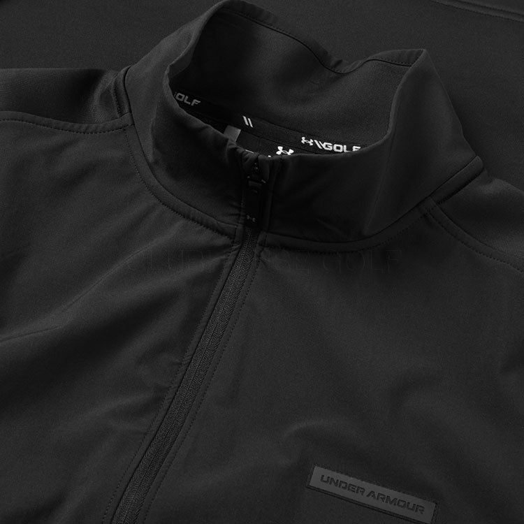  Under Armour Drive Pro Hybrid 1/2 Zip Golf Sweater (Black) Brushed Interior For Extra Warmth