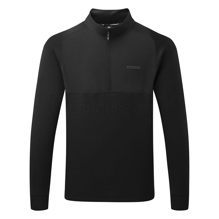  Under Armour Drive Pro Hybrid 1/2 Zip Golf Sweater (Black) Brushed Interior For Extra Warmth