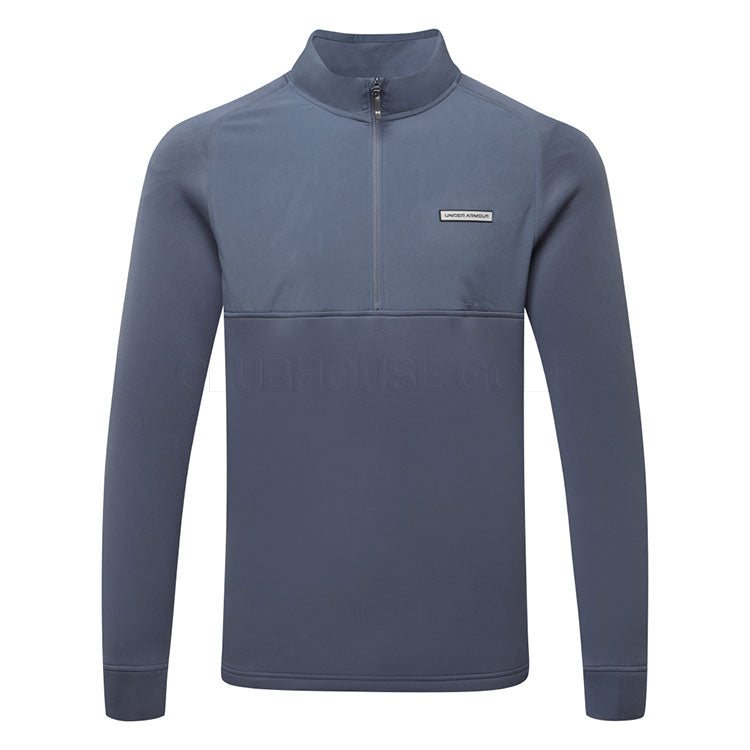 Under Armour Drive Pro Hybrid 1/2 Zip Golf Sweater (Downpour Grey/Black) Brushed Interior For Extra Warmth